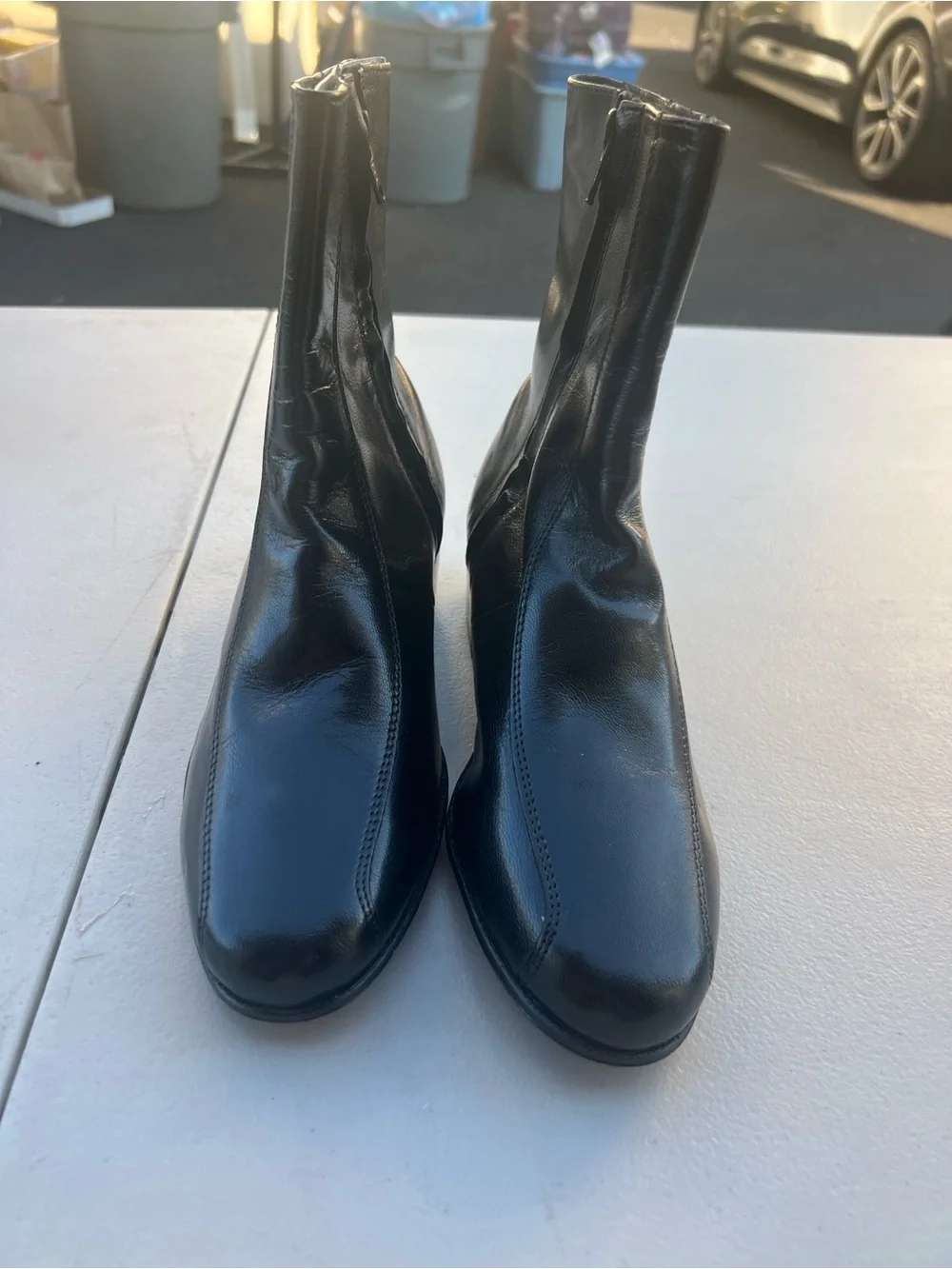 Mens Florsheim DUKE Side Zip Bike Toe Ankle Dress Boots 17087 01 Black 6D